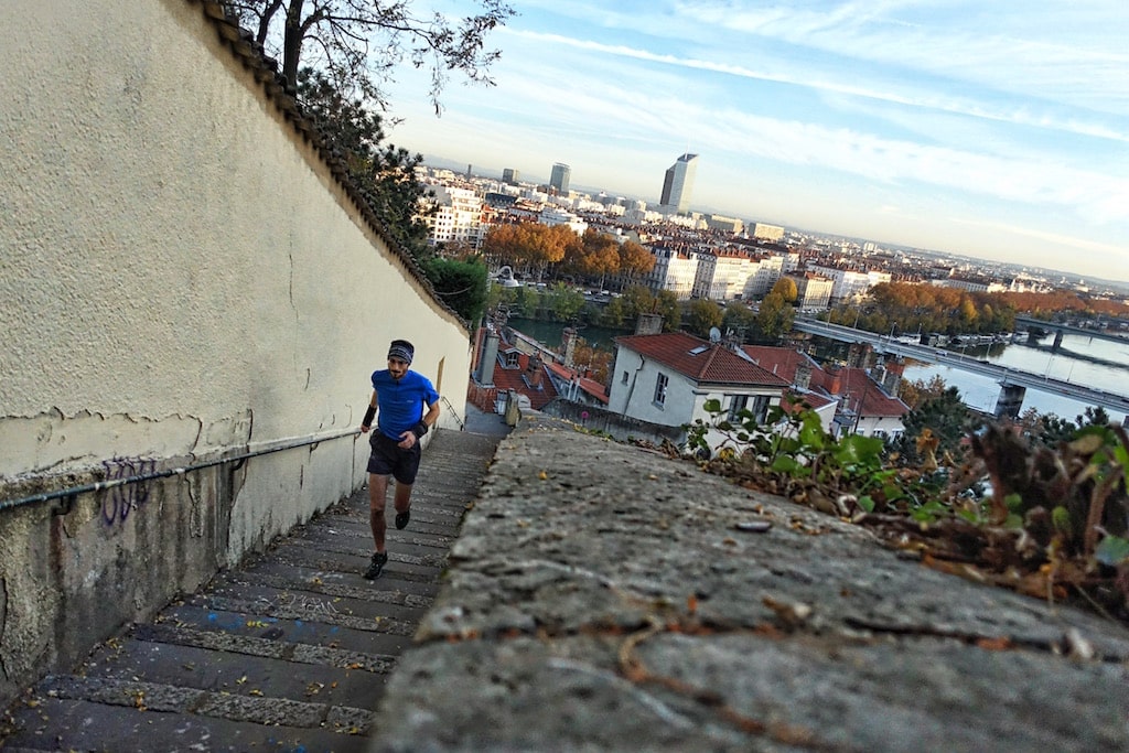 Running dans les escaliers de Fourvière